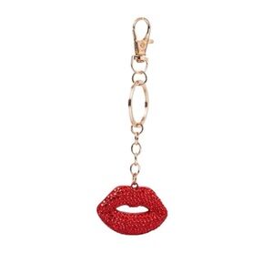 Sephora Insider Red Lip Keychain Bag Charm with Gold Accents NEW